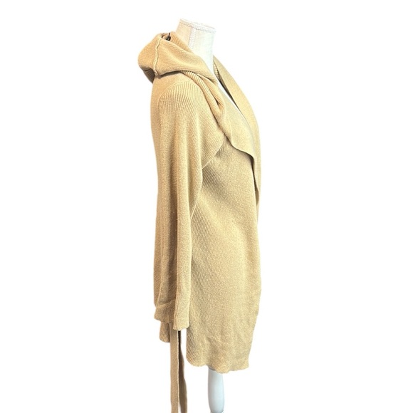 Bcbgmaxazaria Long Sleeve Hooded Cardigan Sweater Tan Womens Size L - Picture 3 of 10